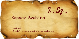 Kopacz Szabina névjegykártya